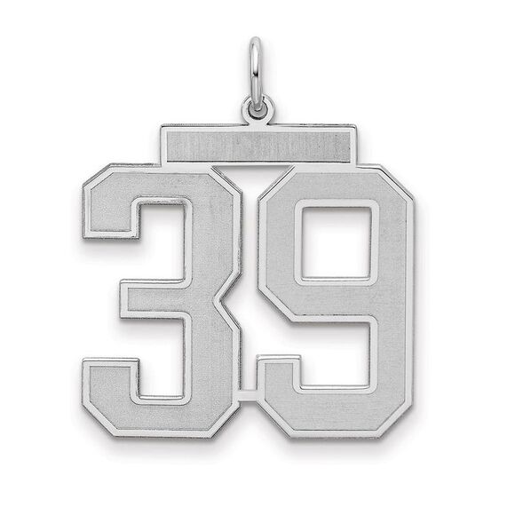 Sterling Silver Jersey Collection Large Number 39 Pendant